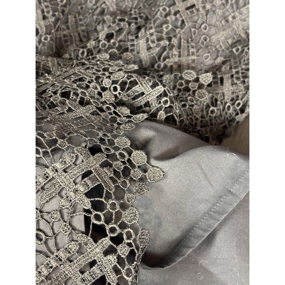 Anne Fontaine Cocktail Dress Black Lace 38 Short Sleeve Sheer Layered - Picture 5 of 11